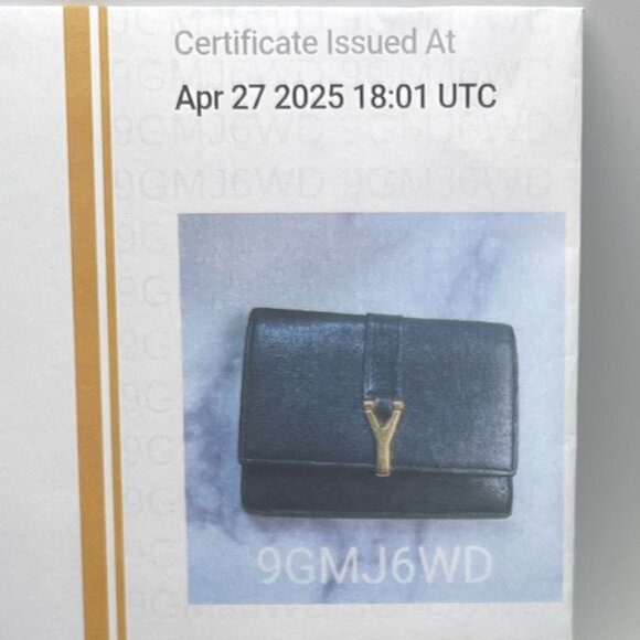 YSL Y Line Compact Wallet  Wallet - Black w/ Gold - Preowned - Picture 11 of 11